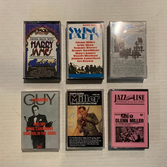 Swing & Big Band 6 Cassette Tape Lot - Harry James, Glenn Miller, Guy Lombardo - Picture 1 of 7